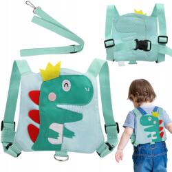  Gyerek Hátizsák, biztonsági vállpántok, póráz, zöld szín (TractionRope-Dinozaur)