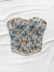 Shein CC12211 Shein Fűzős Állatmintás Felső Pillangók (42) M