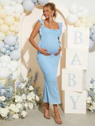 Shein HC34122 Shein Texturált Kismama Maxi Ruha Vállpántokkal (42) S