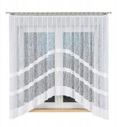  Fehér jacquard függöny csíkos pókháló 180x300cm béka íj kész (Wik300)
