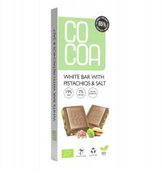 COCOA Fehércsokoládé pisztáciával és sóval 60%-kal kevesebb cukorral Bio 40 g Cocoa