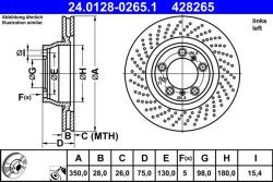 ATE Disc frana perforat Porsche 911 ATE 24.0128-0265.1 (24.0128-0265.1)