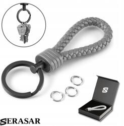 Serasar Férfi kulcstartó természetes bőrből [Erős] Szürke (Strong)