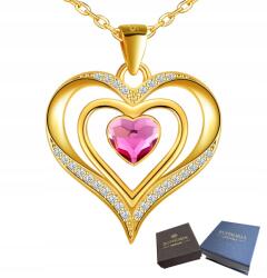 Mennica Świdnicka Nyaklánc Arany Ezüst 925 Medál Szív Strassz Női Celeb