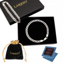 Larezo Férfi Ezüst Karkötő 21cm Vastag, Tömör Páncél Szövésű Ródiumozott 6mm 925 Ezüst (bransoletka srebrna 925 rodowana pancerka 6mm)