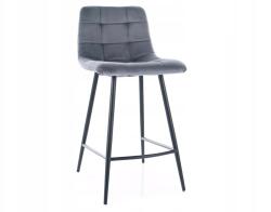 Signal Félhoker bárszék Mila H-2 Velvet fekete/szürke Sig (MILAH2VCSZ)