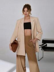 Shein HC63201 Shein Hosszú Bézs Blézer Dekoratív Gombokkal (42) S