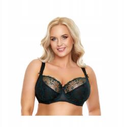 Nessa Melltartó puha soft 70E szexi fekete zöld tetoválás Nessa virágok (N034500)