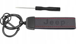 Jeep Kulcstartó Alcantara Bőr Csavarhúzó Szürke