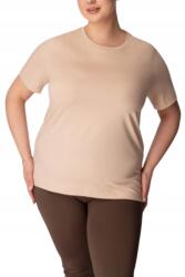  Mona Queen Size Női pamut póló, normál fazon, Base modell, bézs színű, 2XL-es méret (MO-W-LW25-030070015-030005-2XL)