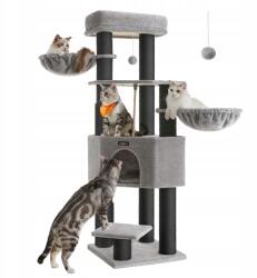 Feandrea Macska kaparófa, önmelegítő takaróval, szizál oszlop, házikó, fekete/szürke (PCT003W01)