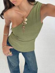 Shein DC44315 Shein Aszimmetrikus Felső Zöld Egy Vállra (43) S