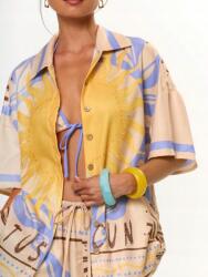 Shein CC42108 Musera Mintás Rövid Ujjú Ing (42) M