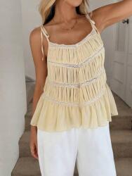 Shein LC93121 Shein Vállpántos Felső Fodros Csipkével (42) M