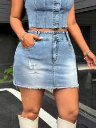 Shein KC11118 Shein Farmer Miniszoknya Magas Derekú (42) 46