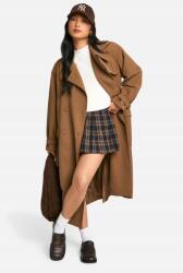 Boohoo KU643 Boohoo Petite Barna Kabát Edző Öv Bélés (43) XL