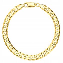Larezo Arany Színű Férfi Karkötő Páncélmintás 21 cm Kubán Lánc Teljes Tömör 6 mm 925 Ezüst (bransoletka złota męska pancerka łańcuch 925)