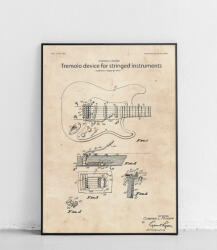  Fender Stratocaster elektromos gitár poszter 30 x 40 cm