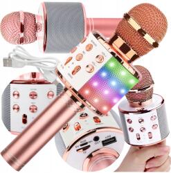Lewer Gyerek Karaoke Mikrofon Vezeték Nélküli Bluetooth Hangszóróval Hordozható (WS-858-G mikrofon różowy do śpiewania dziecka)