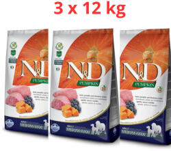 N&D Grain Free Pumpkin Adult Medium & Maxi lamb & blueberry 3x12 kg