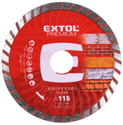 Extol disc de tăiere cu diamant, turbo - tăiere uscată și umedă, O 115x22, 2x2mm Disc de taiere