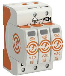Obo-bettermann Túlfeszültség-levezető 3P C T2 TNC TN-S TN-C-S TN 230V/AC 40kA 3M V20-3-280 OBO-BETTERMANN (5095163)