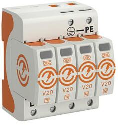 Obo-bettermann Túlfeszültség-levezető 4P C T2 TNC TN-S TN-C-S TN 230V/AC 40kA 4M V20-4-280 OBO-BETTERMANN (5095164)
