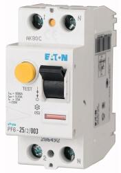 Eaton Áram-védőkapcsoló (Fi-relé) analóg 2P 25A 30mA A-típus 6kA PF6-25/2/003-A EATON (M112921)