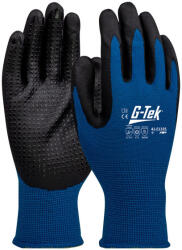 G-Tek G-TEK akril, nitrilhab, pontozott, tenyérmártott munkavédelmi kesztyű - Fekete/Kék - 10/XL (GTEK-41-E1335-EN-10)