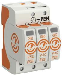 Obo-bettermann Túlfeszültség-levezető kombi 3P 1+2 TNC TN-S TN-C-S TN 230V/AC 3M V50-B+C 3-280 OBO-BETTERMANN (5093511)