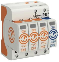 Obo-bettermann Túlfeszültség-levezető kombi 4P 1+2 TT TN-S TN-C-S TN 230V/AC 4M V50-B+C 3+NPE OBO-BETTERMANN (OBO/5093526)