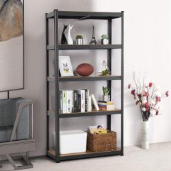 STRATEGIC Raft metalic vopsit Negru 5 polite MDF STRATEGIC 180x90x40 CM 175kg /polita, fixare prin clipsare, cadru metalic Raft