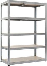 STRATEGIC Raft metalic 5 polite MDF 180x120x60cm, 275 kg/polita, STRATEGIC, montaj fara surub, prin clipsare, cadru metalic din otel zincat Raft