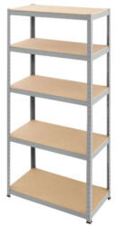 STRATEGIC Raft metalic 5 polite MDF 180x90x35cm, 100kg/polita, montaj fara surub, prin clipsare, cadru metalic din otel galvanizat, fabricat in UE Raft