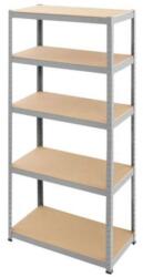 STRATEGIC Raft metalic 5polite MDF STRATEGIC 180x90x60cm , 100 kg/polita, prin clipsare, cadru metalic, polite MDF maro Raft