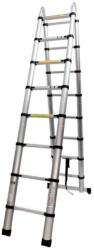 Strategic Distribution Group Scara telescopica dubla 18 trepte, lungime 5.6 m, 2.8 x 2.8 m, 2x9 trepte, sarcina maxima 150 kg, aluminiu, conform EN 131
