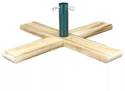 DekorTrend CROSSWOOD KTA 081 Karácsonyfa talp (műfenyő talp), zöld tartórúd, natúr fenyőtalp, 2, 4 méteres fenyőfáig