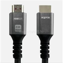 Approx Kábel - HDMI 2.1 kábel apa/apa 1m (UHD 8K, 4K, FHD, aranyozott, HDR10, HDCP 2.2, Dolby TrueHD, ARC) (APPC62) (APPC62)
