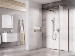 RAVAK Walk In Corner szett - 120/80 zuhanykabin fekete+transparent, 1 merevítővel (GW1CG430SZ1) (GW1CG430SZ1)
