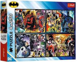 Trefl 4 x 250 db-os puzzle - Batman akcióban (13310) (13310)