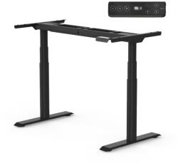 FlexiSpot E8 Elektromos Íróasztal ovális Láb, Fekete, 60-125cm Állítható, Kétmotoros, 125 kg Teherbírás, LED érintőképernyő, 4 memóriahely, USB töltőport (E8B)