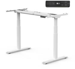 FlexiSpot E8 Elektromos Íróasztal ovális Láb, Fehér, 60-125cm Állítható, Kétmotoros, 125 kg Teherbírás, LED érintőképernyő, 4 memóriahely, USB töltőport (E8W)