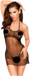 Penthouse All Yours - csipke hálóing és tanga (fekete) - szexaruhaz