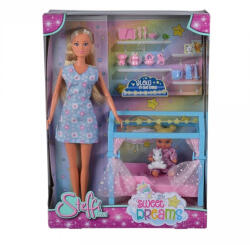 Simba Toys Steffi baba kisbabával kisággyal