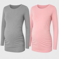 R&d Hosszú ujjú kismama felső 2db-os szett (l) szürke-púder