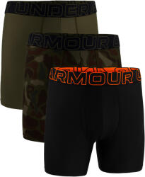 Under Armour Perf Tech Print 6in 3Pack Green Férfiboxeralsó L