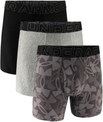 Under Armour Perf Tech Print 6in 3Pack Castlerock Heather Férfiboxeralsó S