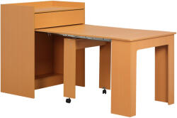 HomCom Modern összecsukható étkezőasztal, kihúzható kis helyekre, natúr