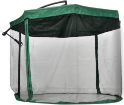 Outsunny kerti napernyő 3x3 m szúnyoghálóval, tekerős nyílással és kereszt alakú talppal, zöld