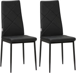 HomCom 2 db-os kárpitozott étkezőszék szett magas háttámlával, csúszásgátló talppal és acél lábakkal, 41x50x97 cm, fekete